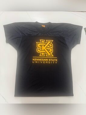 Vintage Kennesaw State University Owls Pro Mark Football Jersey Mesh Black Gold